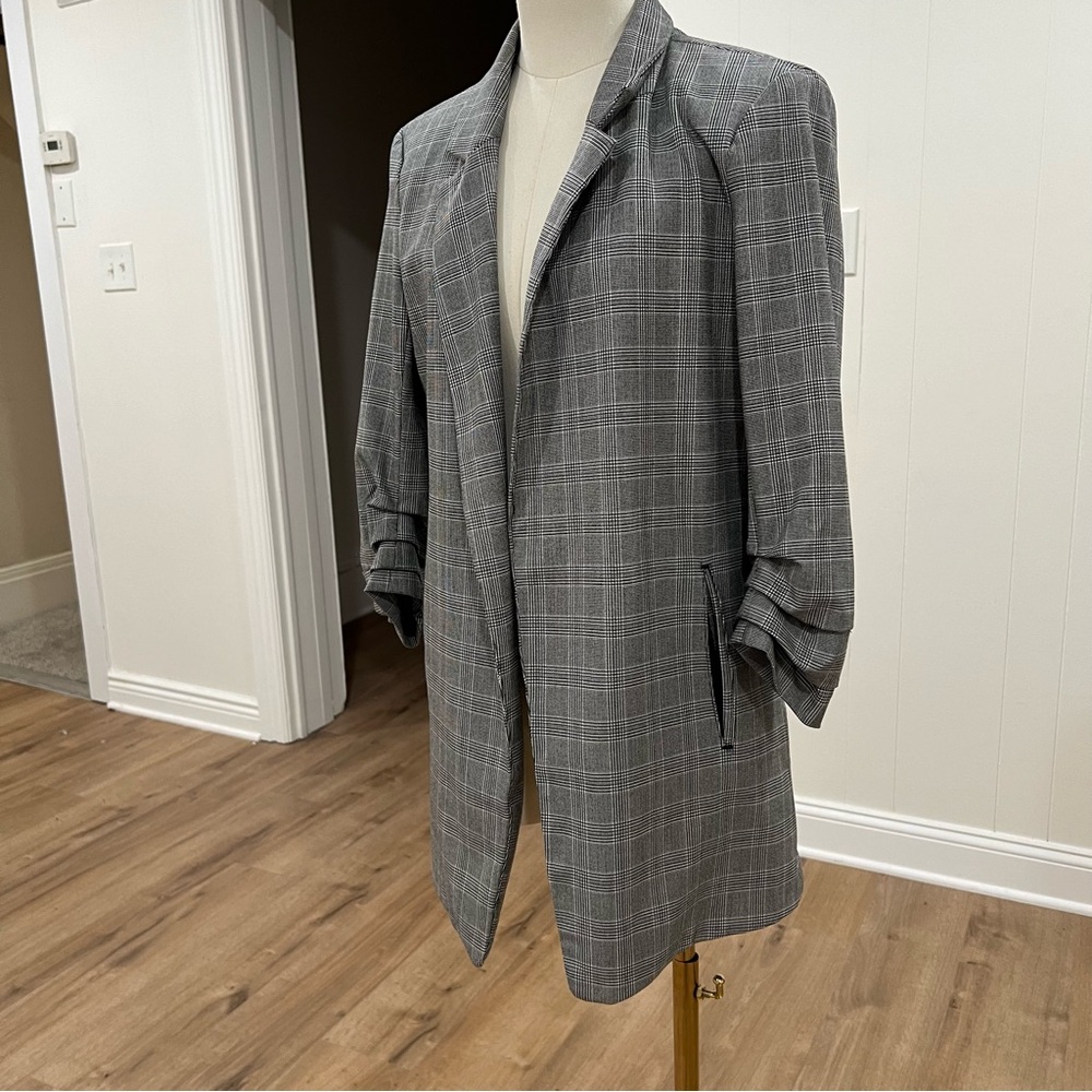 Rachel Zoe Gray Plaid Blazer - Picture 4 of 12